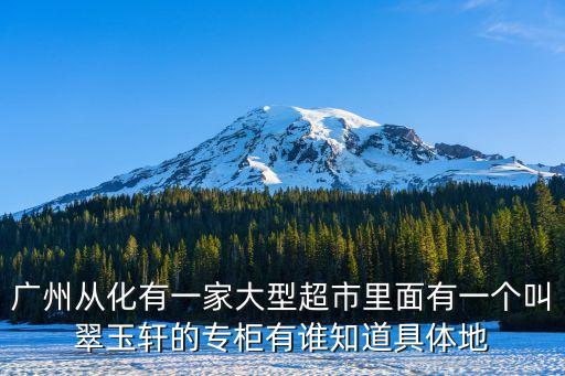廣州翠寶路翡翠軒，廣州從化有一家大型超市里面有一個叫翠玉軒的專柜有誰知道具體地