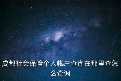成都社會(huì)保險(xiǎn)個(gè)人帳戶查詢在那里查怎么查詢