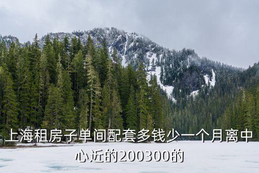 上海市租個單間配套要多少錢，上海租房子單間配套多錢少一個月離中心近的200300的