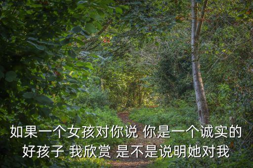 如果一個女孩對你說 你是一個誠實的好孩子 我欣賞 是不是說明她對我