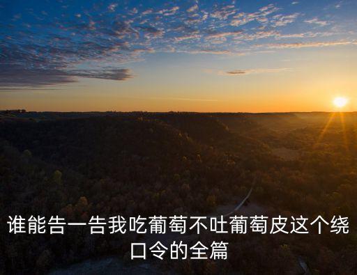 誰能告一告我吃葡萄不吐葡萄皮這個繞口令的全篇