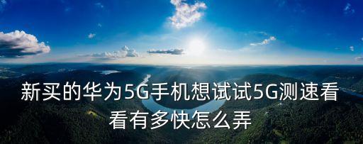新買的華為5G手機(jī)想試試5G測速看看有多快怎么弄