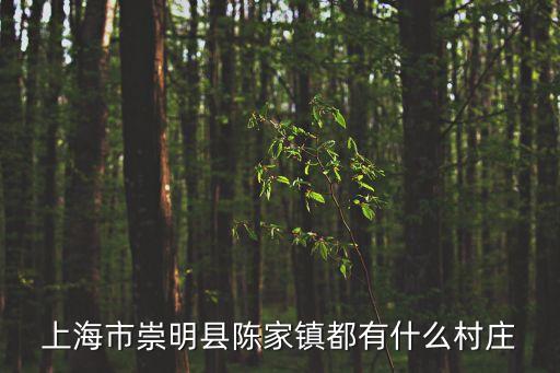 上海市崇明縣陳家鎮都有什么村莊