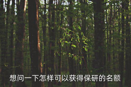 想問一下怎樣可以獲得保研的名額