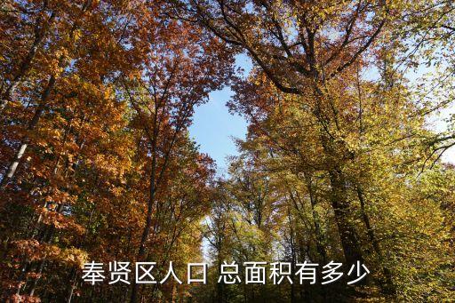 上海市奉賢區奉浦街道人口查詢，奉賢區的人口是多少