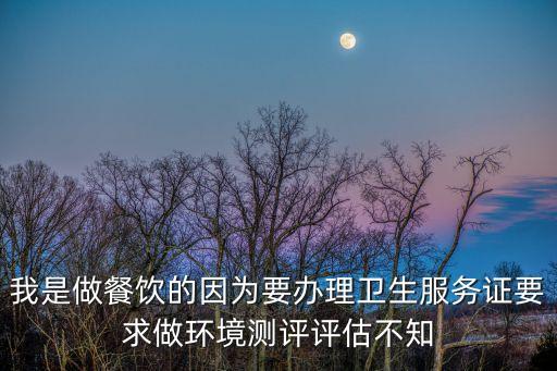 我是做餐飲的因為要辦理衛生服務證要求做環境測評評估不知