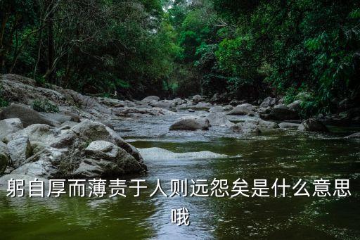 躬自厚而薄責(zé)于人則遠(yuǎn)怨矣是什么意思哦