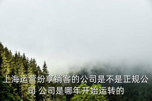 上海運營紛享銷客的公司是不是正規公司 公司是哪年開始運轉的