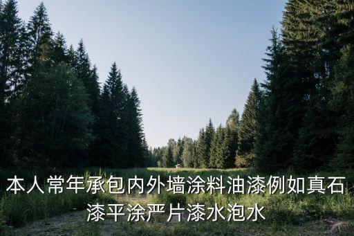 本人常年承包內(nèi)外墻涂料油漆例如真石漆平涂嚴片漆水泡水