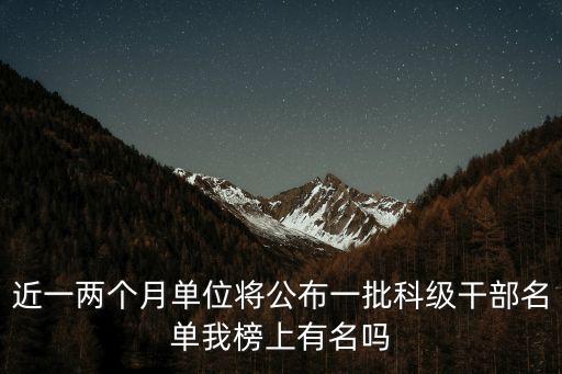 近一兩個月單位將公布一批科級干部名單我榜上有名嗎