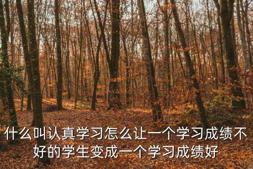 什么叫認真學習怎么讓一個學習成績不好的學生變成一個學習成績好
