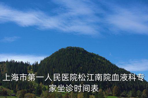 上海市第一人民醫(yī)院松江南院血液科專家坐診時(shí)間表