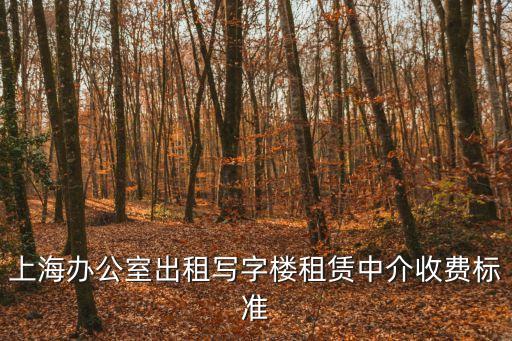 上海辦公室出租寫字樓租賃中介收費標準