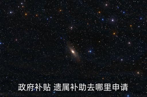 政府補貼 遺屬補助去哪里申請