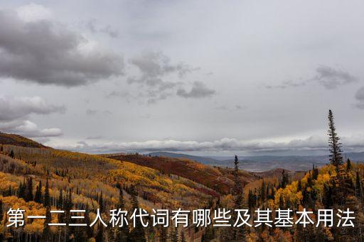 第一二三人稱代詞有哪些及其基本用法