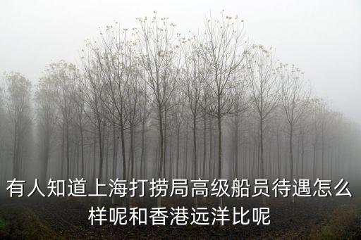 有人知道上海打撈局高級船員待遇怎么樣呢和香港遠洋比呢