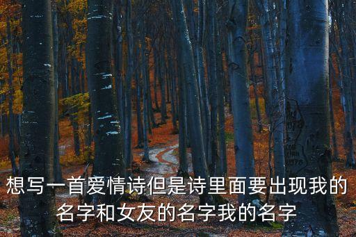 想寫一首愛情詩但是詩里面要出現我的名字和女友的名字我的名字