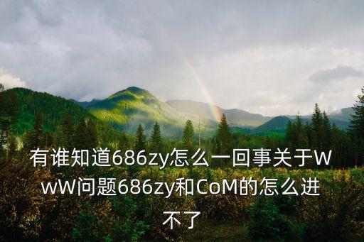 有誰知道686zy怎么一回事關于WwW問題686zy和CoM的怎么進不了