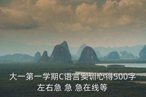 大一第一學期C語言實訓心得500字左右急 急 急在線等