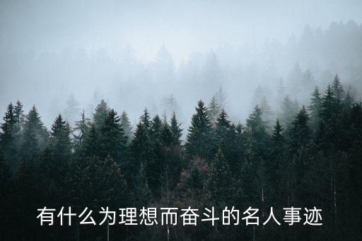 奮斗的事例，有什么為理想而奮斗的名人事跡