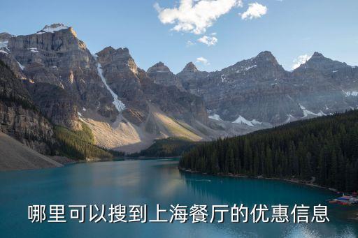 美團點評上海市，哪里可以搜到上海餐廳的優惠信息