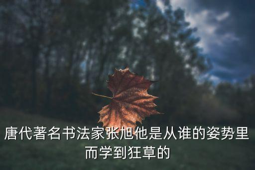 張旭狂草，唐代著名書法家張旭他是從誰的姿勢里而學(xué)到狂草的