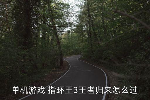指環王3王者歸來，指環王3王者歸來怎么操作