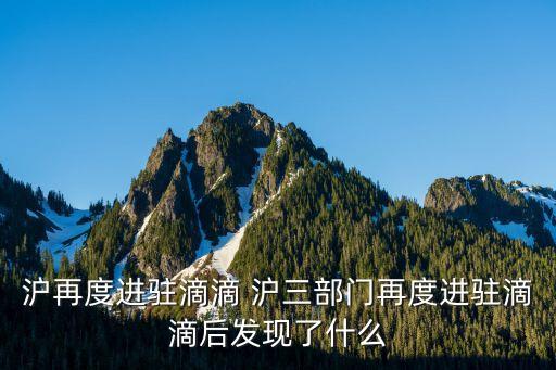 上海市委第七巡回指導組，滬再度進駐滴滴 滬三部門再度進駐滴滴后發現了什么
