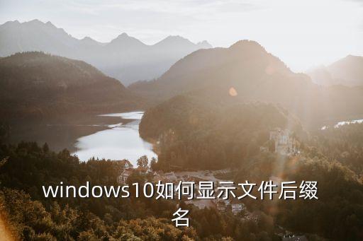 windows10如何顯示文件后綴名
