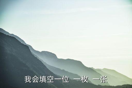 我會填空一位  一枚  一張