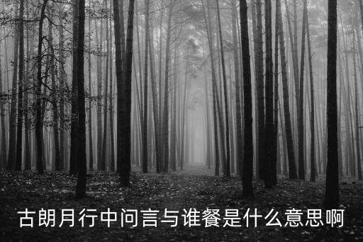 問言與誰餐，古朗月行中問言與誰餐是什么意思啊