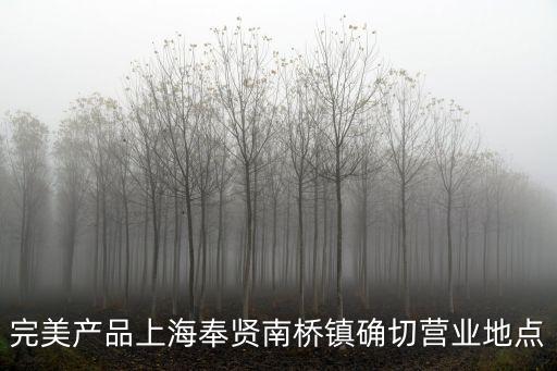 完美產品上海奉賢南橋鎮確切營業地點