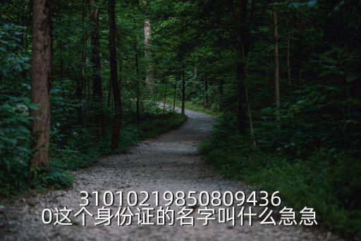 310102198508094360這個身份證的名字叫什么急急
