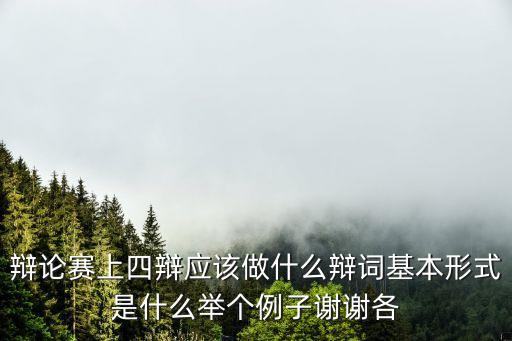 辯論賽上四辯應該做什么辯詞基本形式是什么舉個例子謝謝各