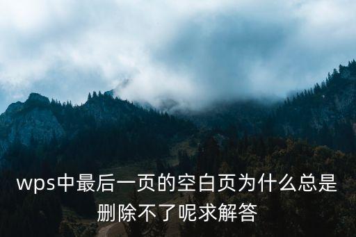 wps中最后一頁的空白頁為什么總是刪除不了呢求解答