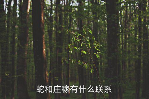 蛇和莊稼有什么聯系