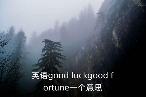 英語good luckgood fortune一個意思