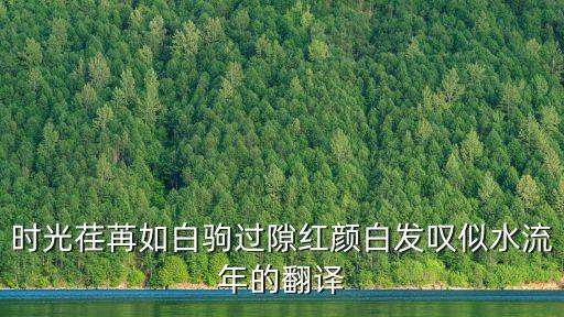 時光如白駒過隙，時光荏苒白駒過隙的意思