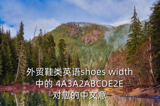 鞋的英文，外貿鞋類英語shoes width 中的 4A3A2ABCDE2E 對應的中文意