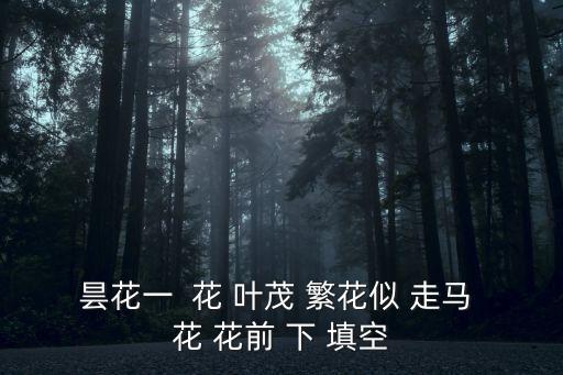 曇花一現(xiàn)下一句是什么，曇花一  花 葉茂 繁花似 走馬 花 花前 下 填空