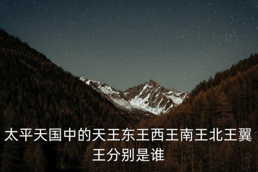 太平天國中的天王東王西王南王北王翼王分別是誰