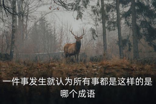 一件事發生就認為所有事都是這樣的是哪個成語