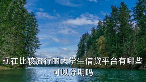 現在比較流行的大學生借貸平臺有哪些可以分期嗎