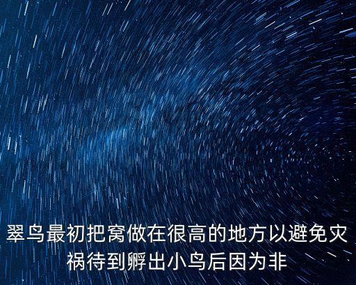 翠鳥的故事，翠鳥最初把窩做在很高的地方以避免災禍待到孵出小鳥后因為非