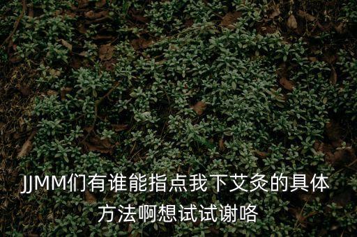 JJMM們有誰能指點(diǎn)我下艾灸的具體方法啊想試試謝咯