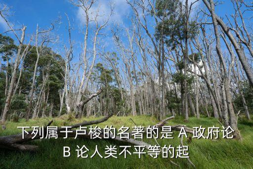 政府論，出自哪本書或哪篇文章