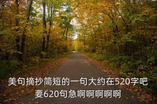 摘抄優美句子大全，美句摘抄簡短的一句大約在520字吧要620句急啊啊啊啊啊