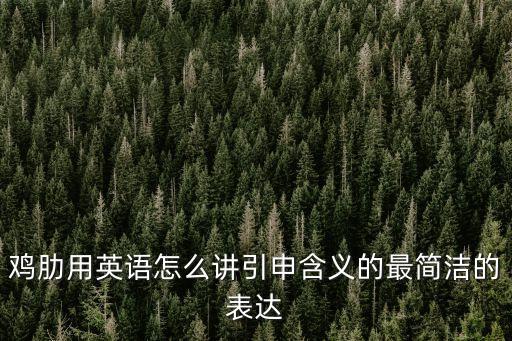 雞肋用英語怎么講引申含義的最簡潔的表達