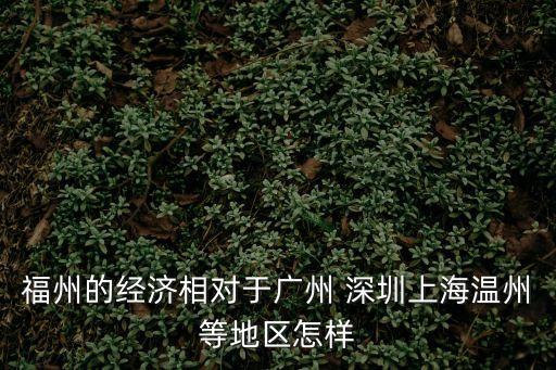 福州的經濟相對于廣州 深圳上海溫州等地區怎樣