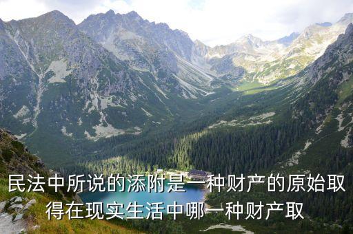 添附，民法中所說的添附是一種財產的原始取得在現實生活中哪一種財產取